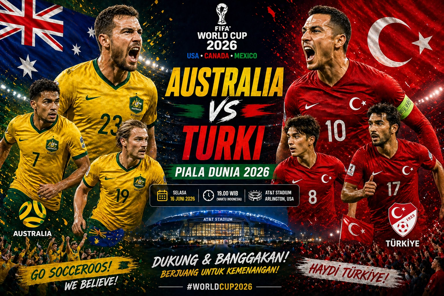 Prediksi Skor Australia vs Turki Piala Dunia 2026, Duel Socceroos vs Ay-Yildizlilar yang Tak Boleh Dilewatkan