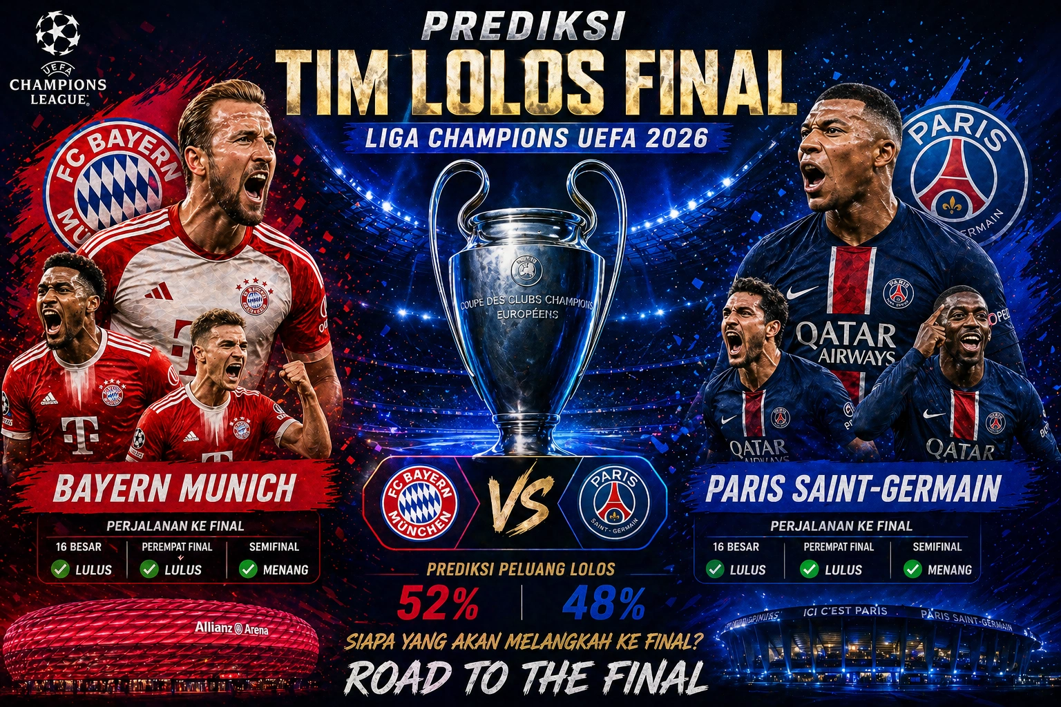 Prediksi Tim Lolos Final Liga Champions UEFA 2026