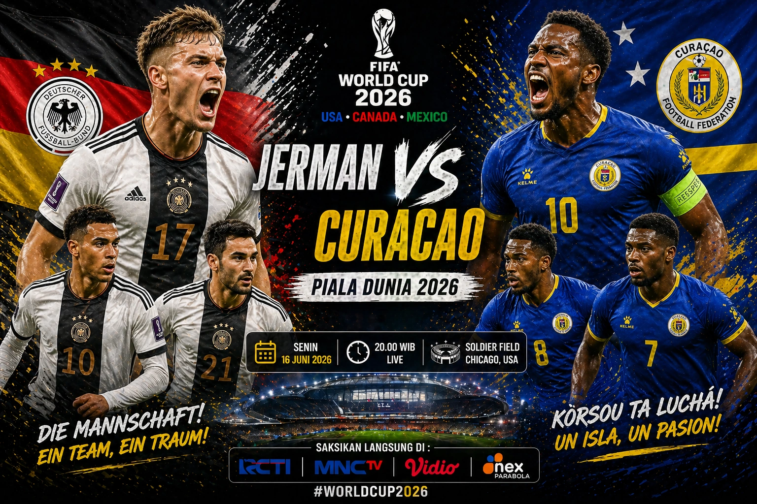 Prediksi skor Jerman VS Curacao piala dunia 2026