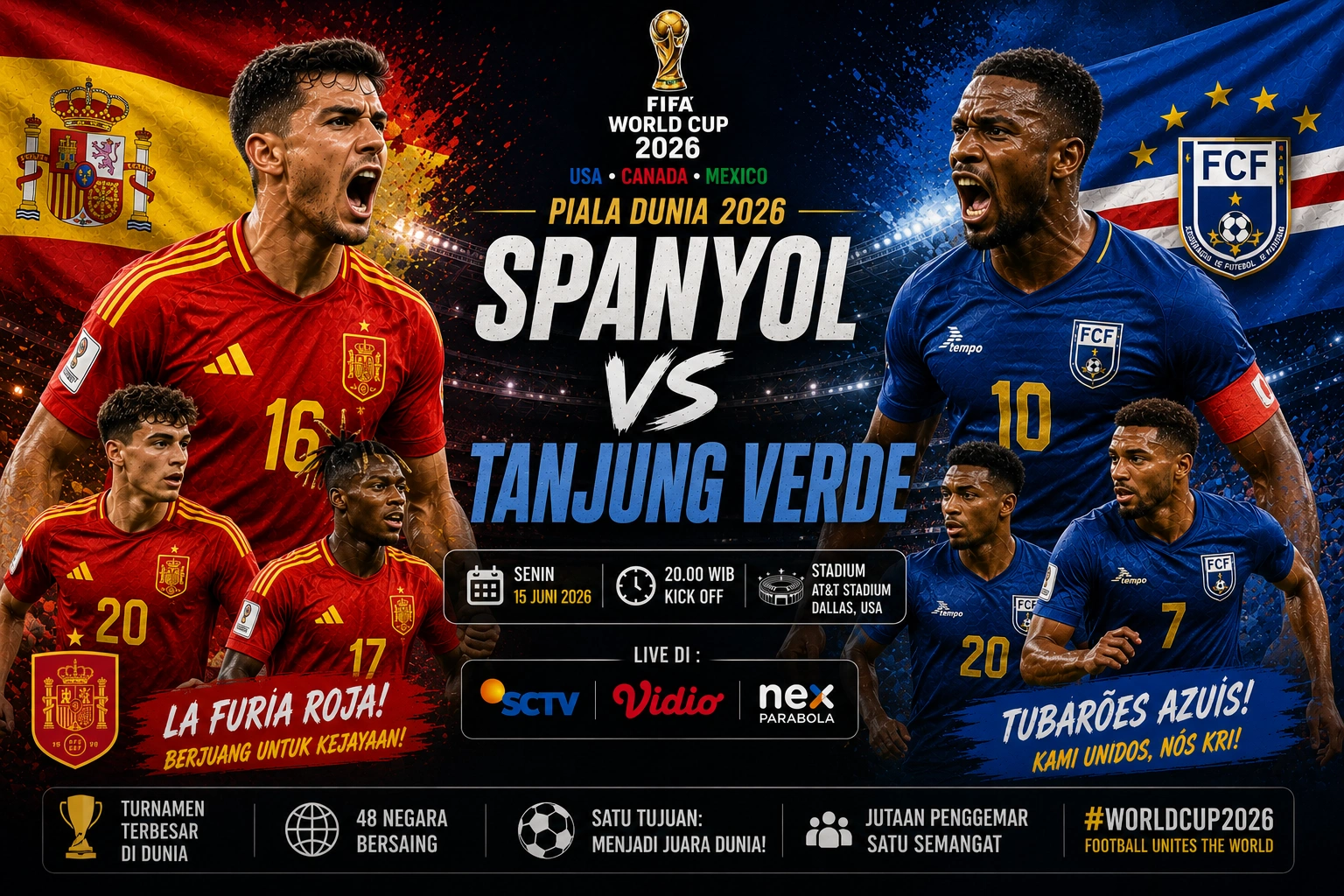 Prediksi Skor Spanyol VS Tanjung Verde 15 Juni 2026