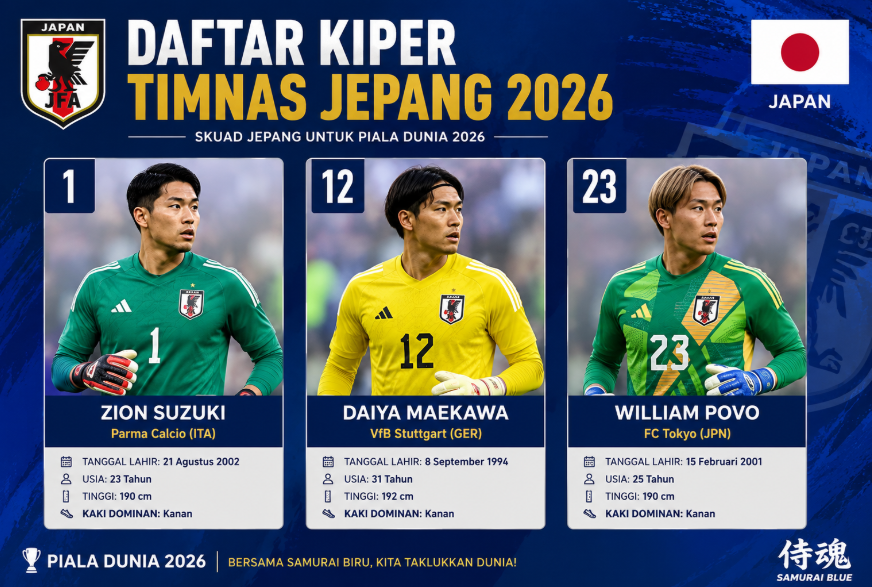 Profil Kiper Timnas Jepang 2026: Tembok Samurai Biru Yang Bersinar di Panggung Dunia